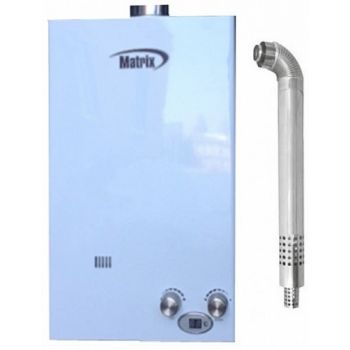 Газова колонка MATRIX JSD-10D White Turbo (біла )+комплект труб